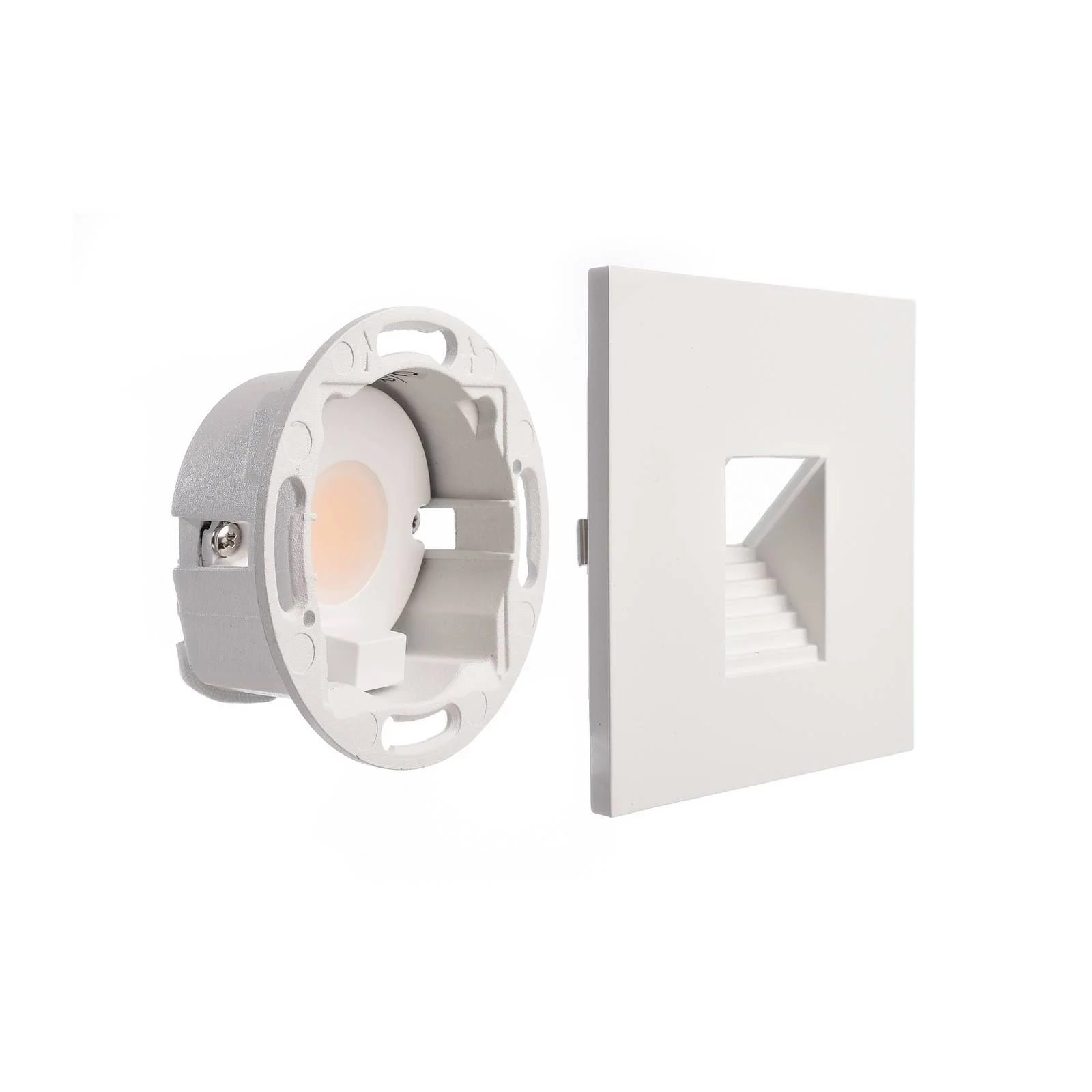 LED-Wandeinbaulampe SET Alwaid, weiß 8 x 8 cm, Stufe 2.700 K günstig online kaufen