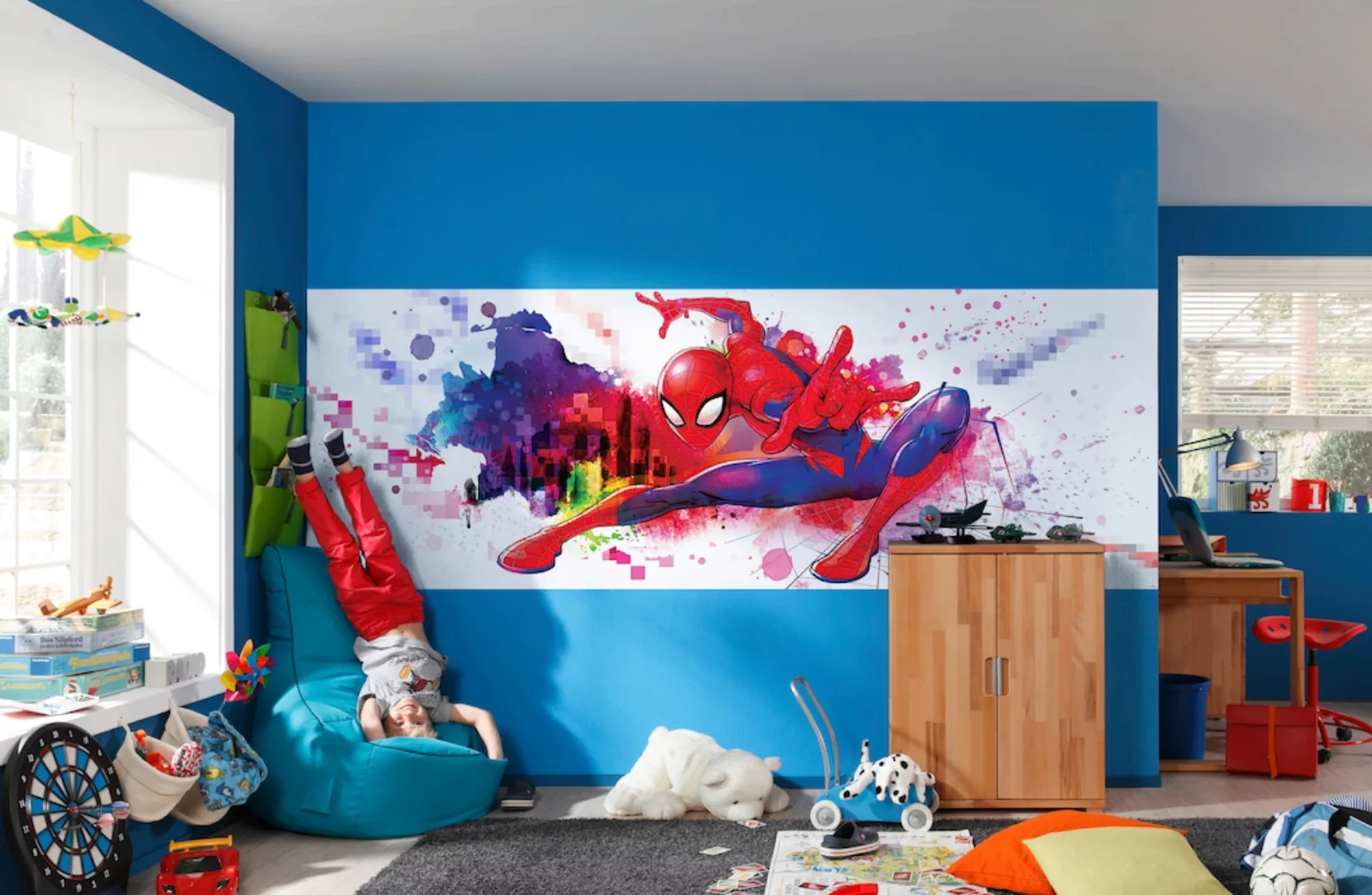 Komar Fototapete Spider-Man Graffiti Art 4-4123 multicolor B/H: ca. 368x127 günstig online kaufen