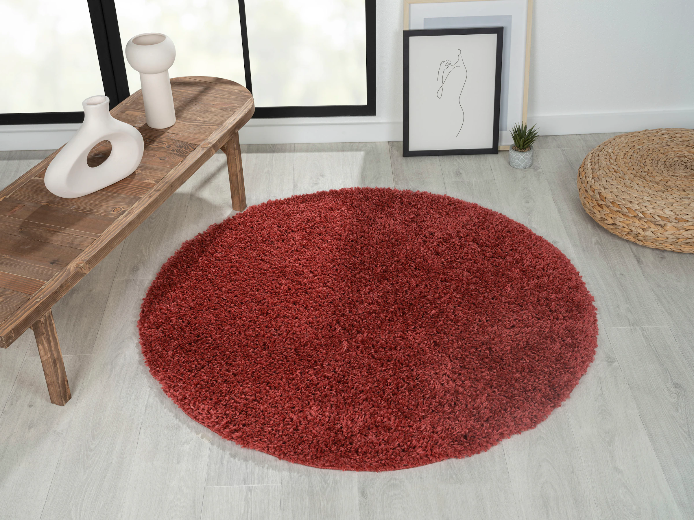 Myflair Möbel & Accessoires Hochflor-Teppich »My Shaggy«, rund, 37 mm Höhe, günstig online kaufen