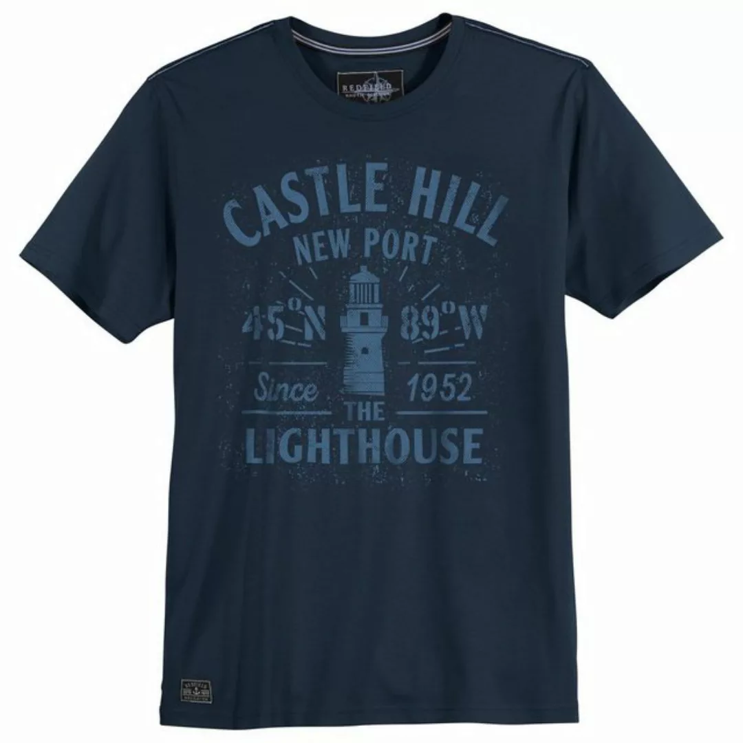 redfield Rundhalsshirt Große Größen Herren Redfield T-Shirt navy Castle Hil günstig online kaufen