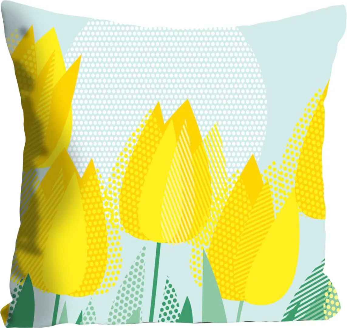 queence Dekokissen »Rebekka«, mit gelben Tulpen, Kissenhülle ohne Füllung, günstig online kaufen
