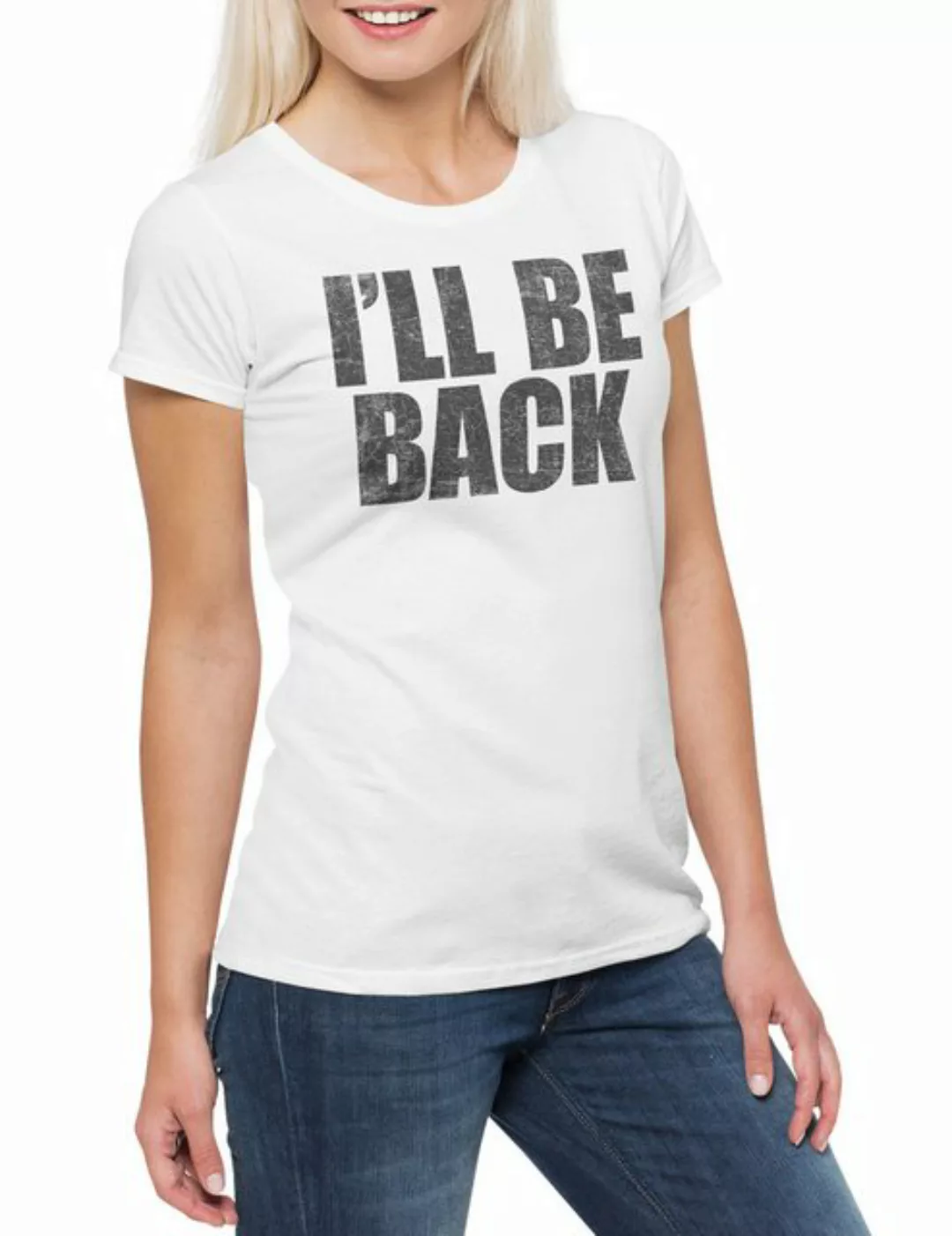 Urban Backwoods Print-Shirt I'll Be Back Damen T-Shirt Arnold Arnie Fun Kul günstig online kaufen