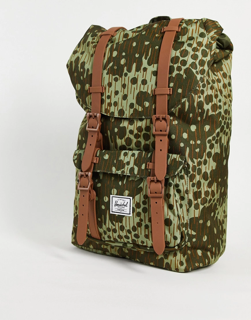 Herschel – Rucksack mit Military-Muster-Grün günstig online kaufen