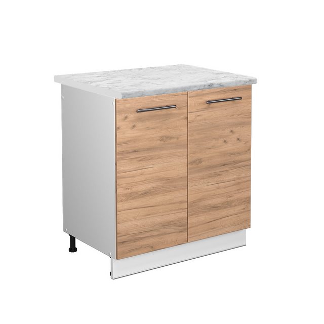 Vicco Spülenunterschrank Fame-Line, Goldkraft Eiche/Weiß, 80 cm ohne Arbeit günstig online kaufen