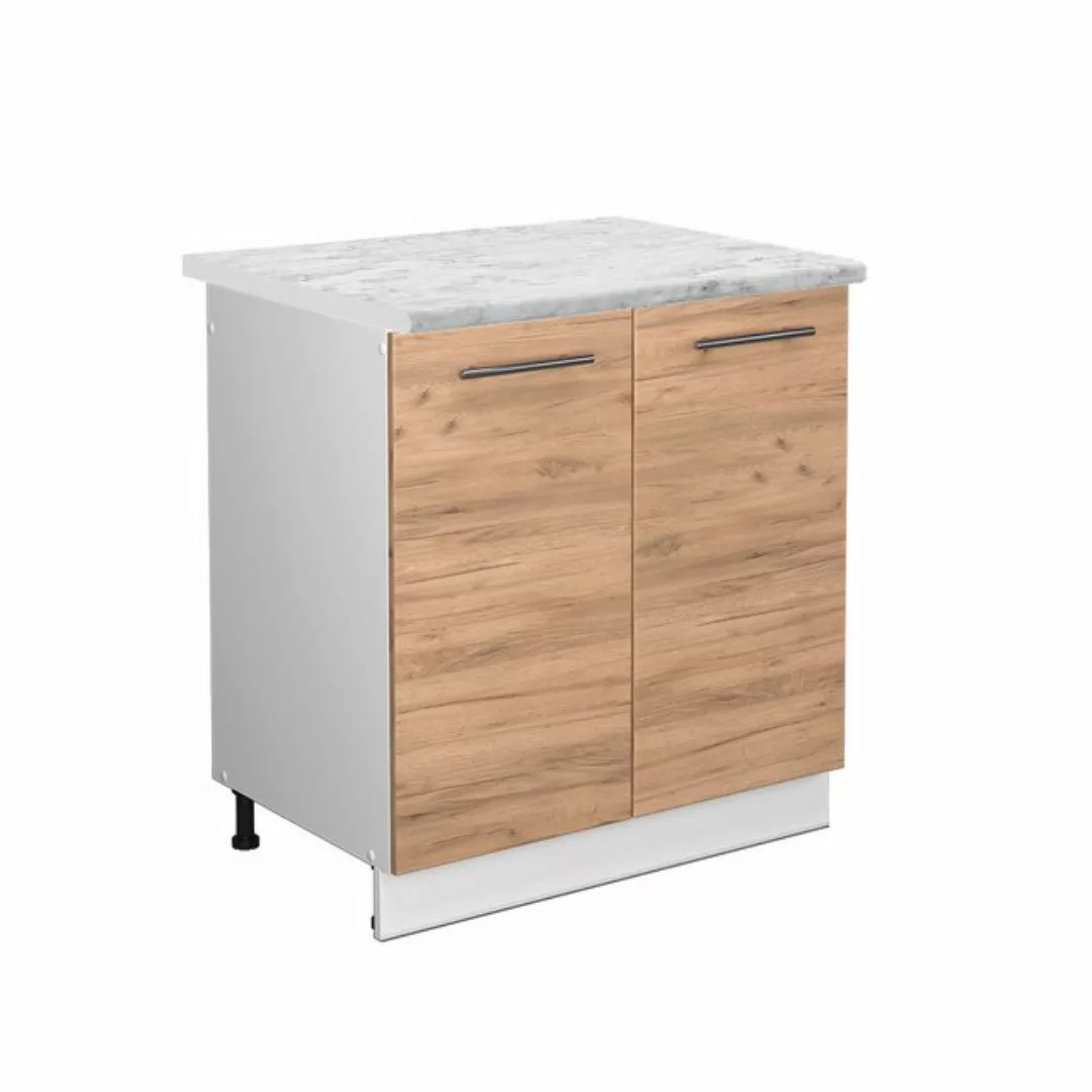 Vicco Spülenunterschrank Fame-Line, Goldkraft Eiche/Weiß, 80 cm ohne Arbeit günstig online kaufen