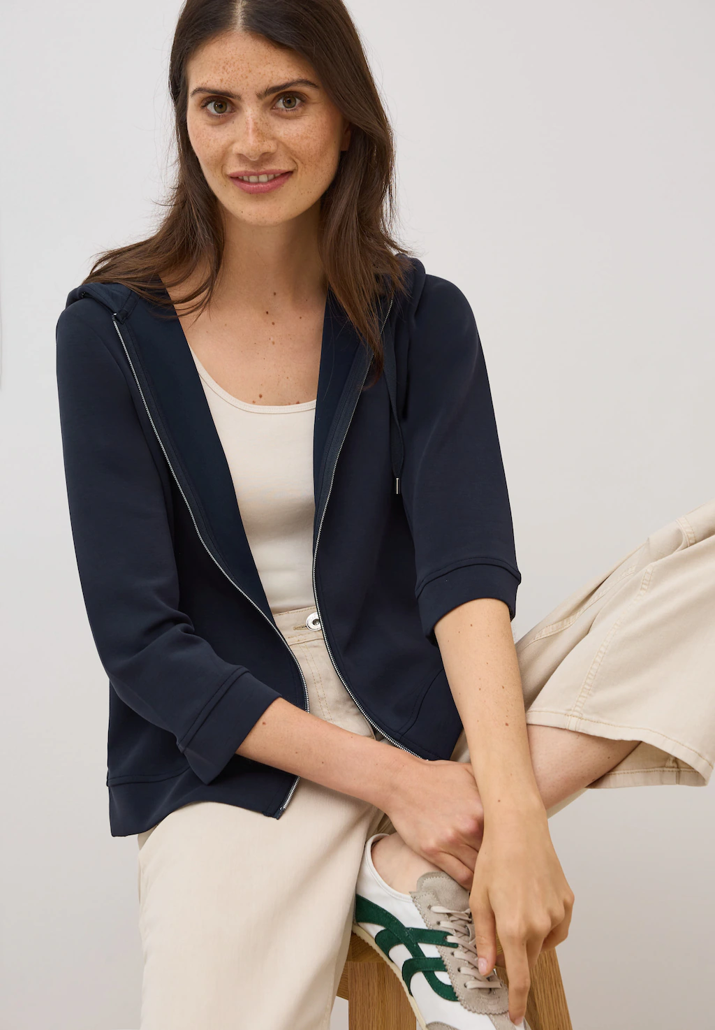 Cecil Kapuzensweatjacke, 3/4-Arm günstig online kaufen