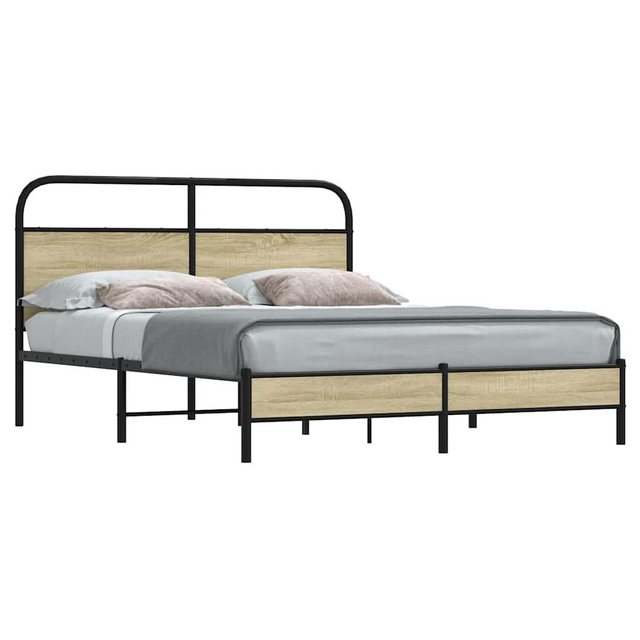 vidaXL Bett, Bettgestell ohne Matratze 160x200 cm Sonoma-Eiche Holzwerkstof günstig online kaufen