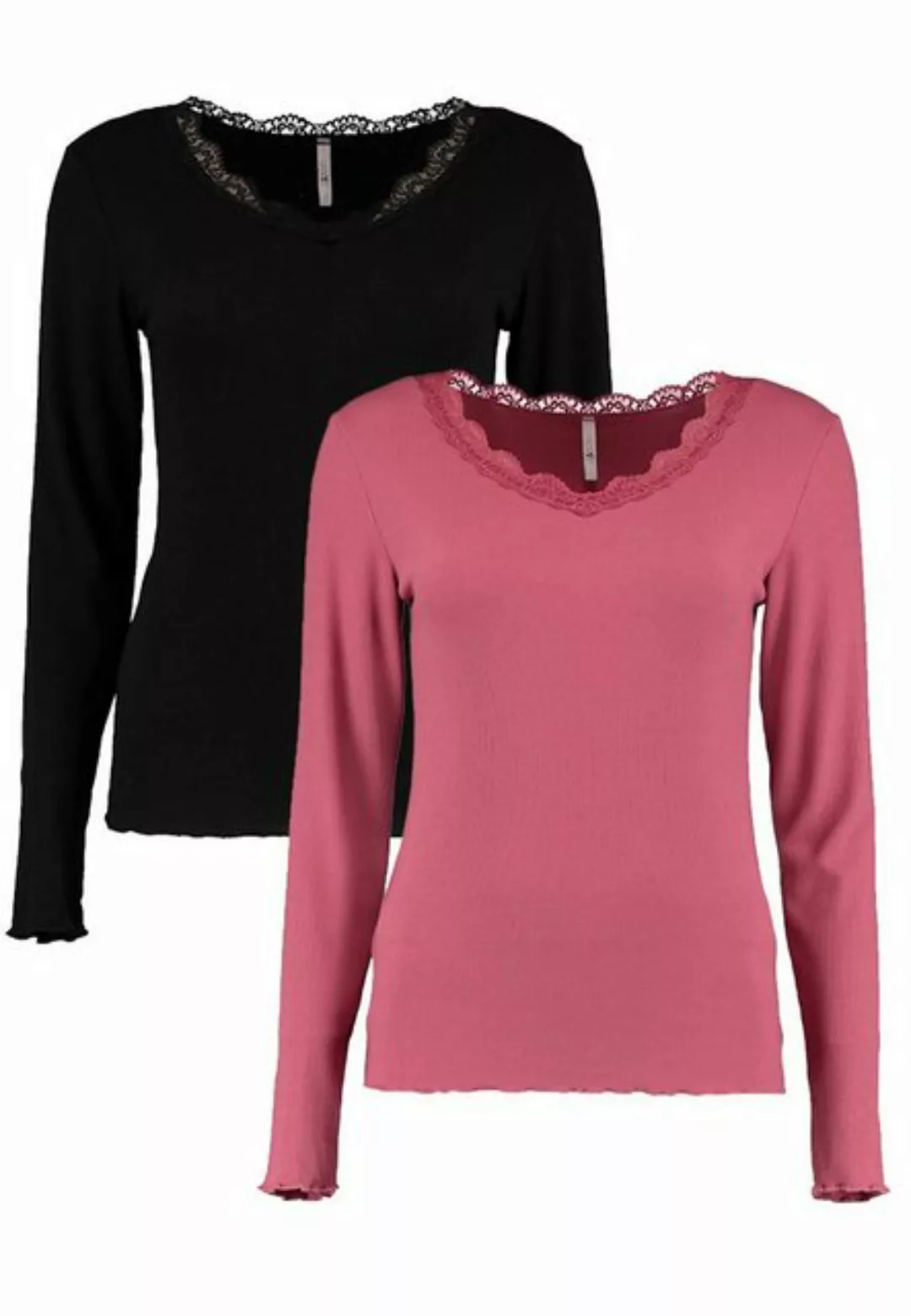 HaILY’S T-Shirt Langarm Shirt 2-er Set Spitzen Top Fi44ona (2-tlg) 5903 in günstig online kaufen