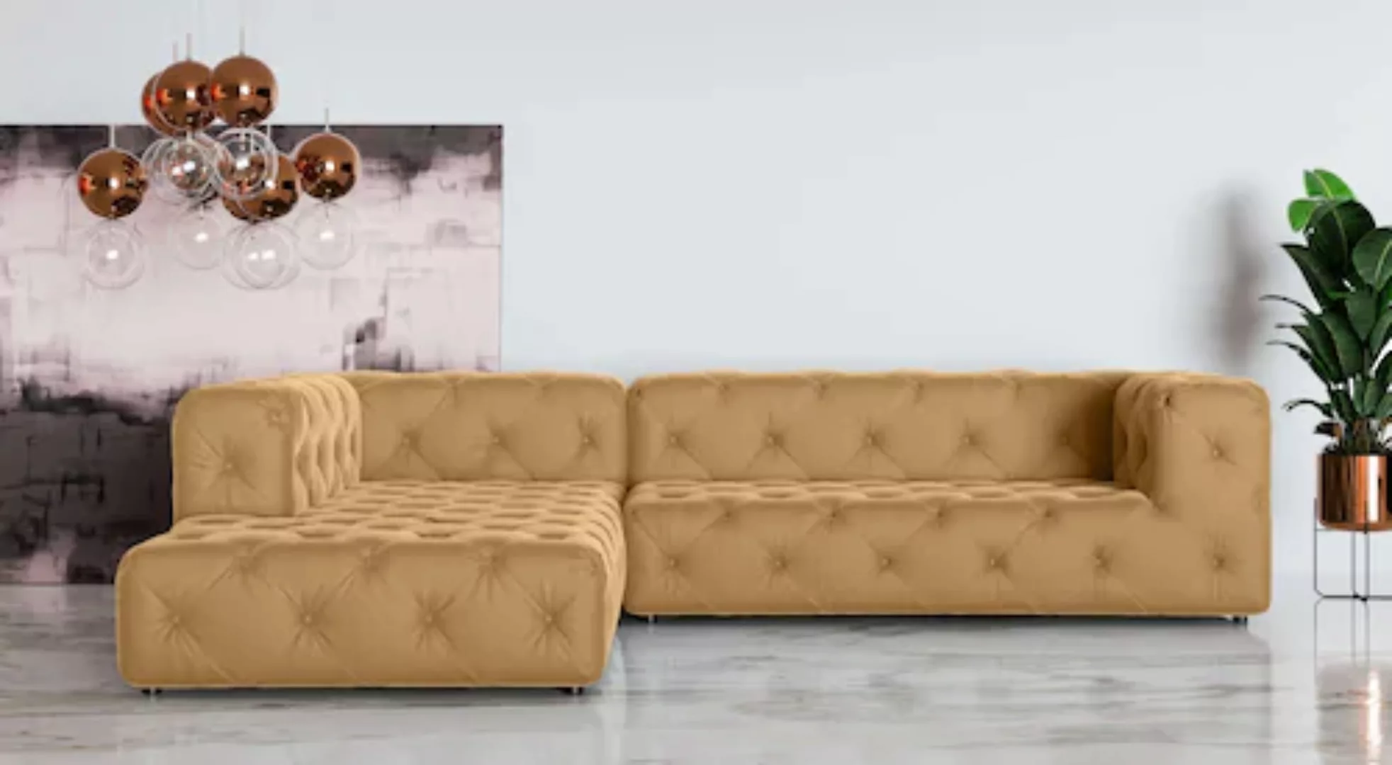 Places of Style Ecksofa »FOLLINA«, L-Form, mit klassischer Chesterfield-Kno günstig online kaufen