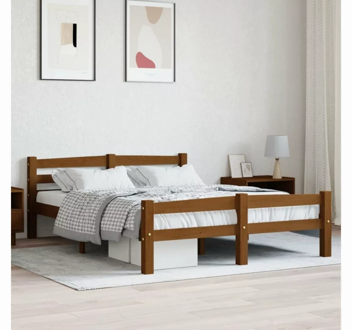 furnicato Bett Massivholzbett Honigbraun Kiefer 120x200 cm günstig online kaufen