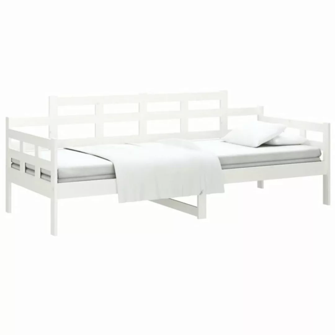 vidaXL Bett Tagesbett Weiß Massivholz Kiefer 80x200 cm günstig online kaufen