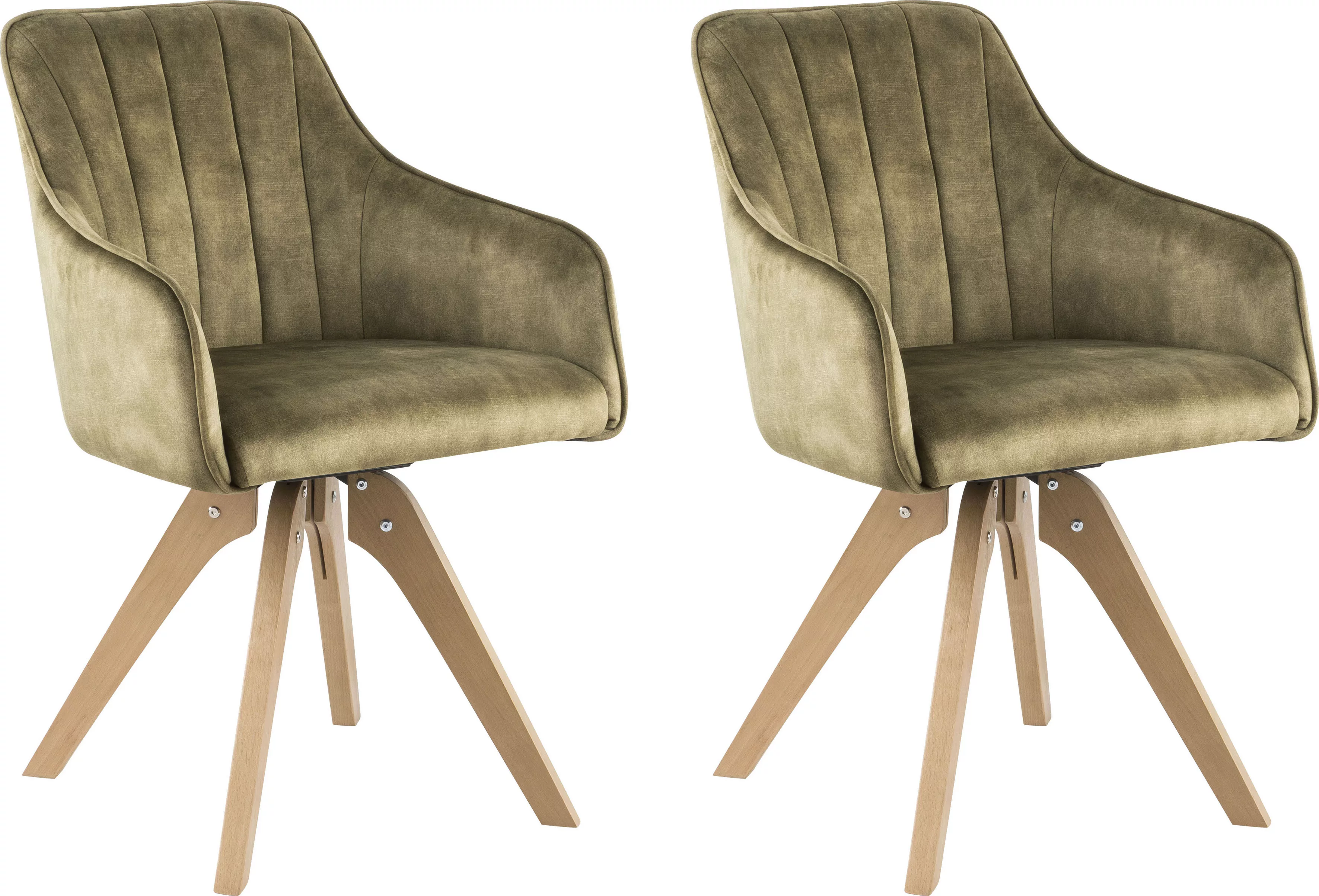 Home affaire Drehstuhl "Sa Calobra", (Set), 2 St., Samtvelours, mit Rückens günstig online kaufen