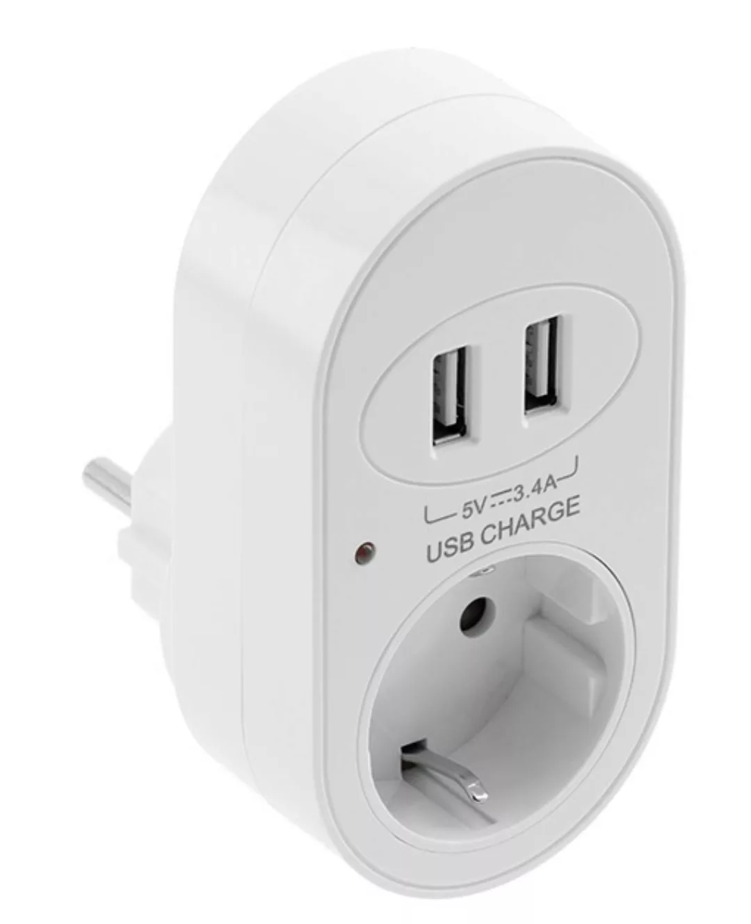 Steckdose 3500Watt 2x USB Port 3,4A Steckdosenadapter Ladegerät günstig online kaufen