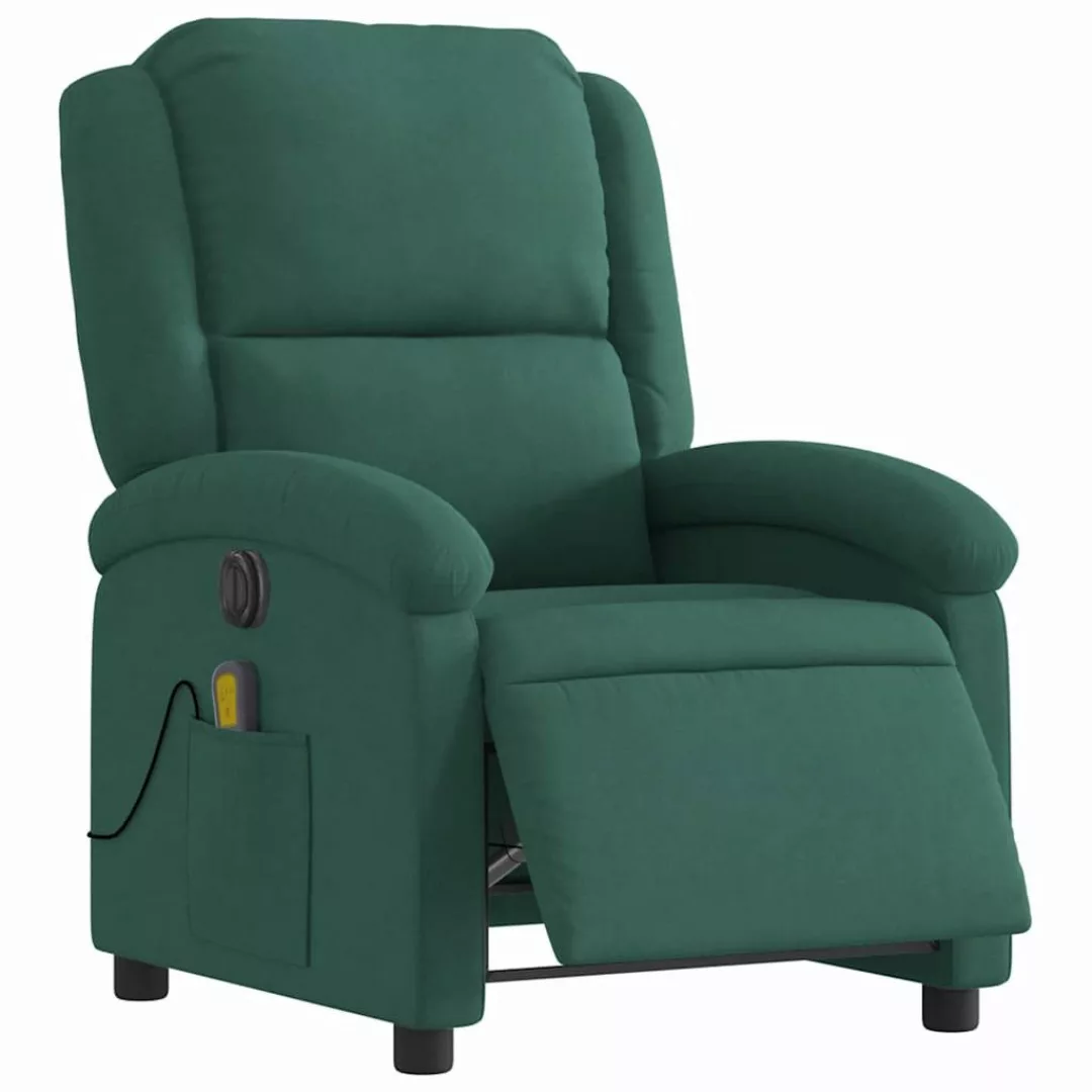 vidaXL Sessel Massagesessel Elektrisch Dunkelgrün Samt günstig online kaufen