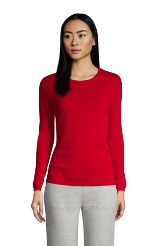 Kaschmir-Pullover mit rundem Ausschnitt, Damen, Größe: M Normal, Rot, by La günstig online kaufen