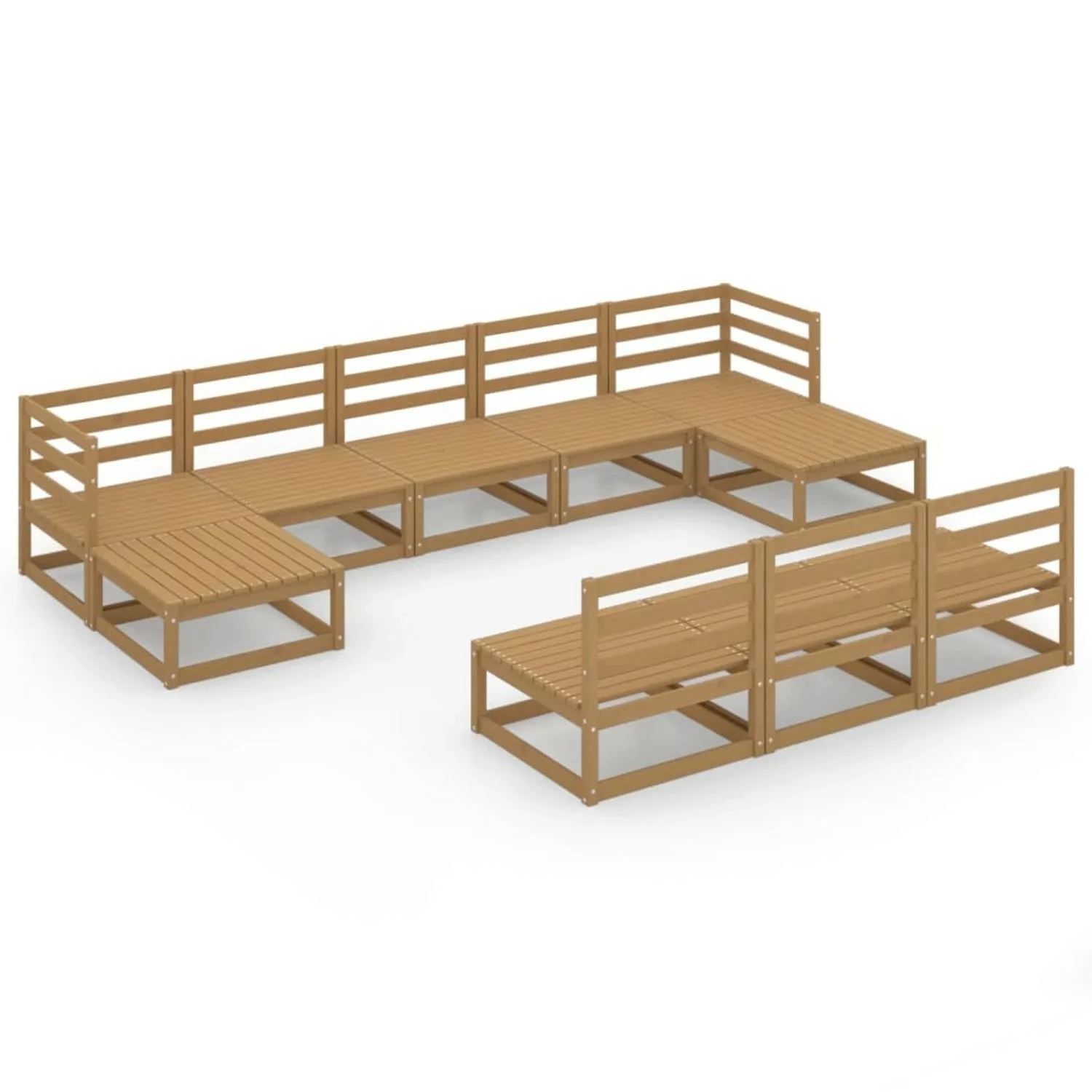 vidaXL 10-tlg Garten-Lounge-Set Massivholz Kiefer Modell 30 günstig online kaufen