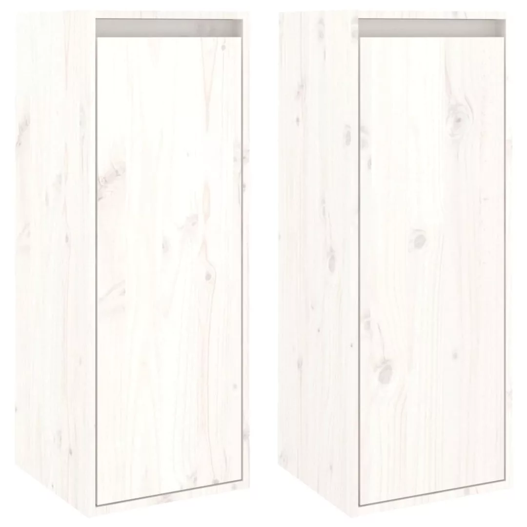 Vidaxl Wandschränke 2 Stk. Weiß 30x30x80 Cm Massivholz Kiefer günstig online kaufen