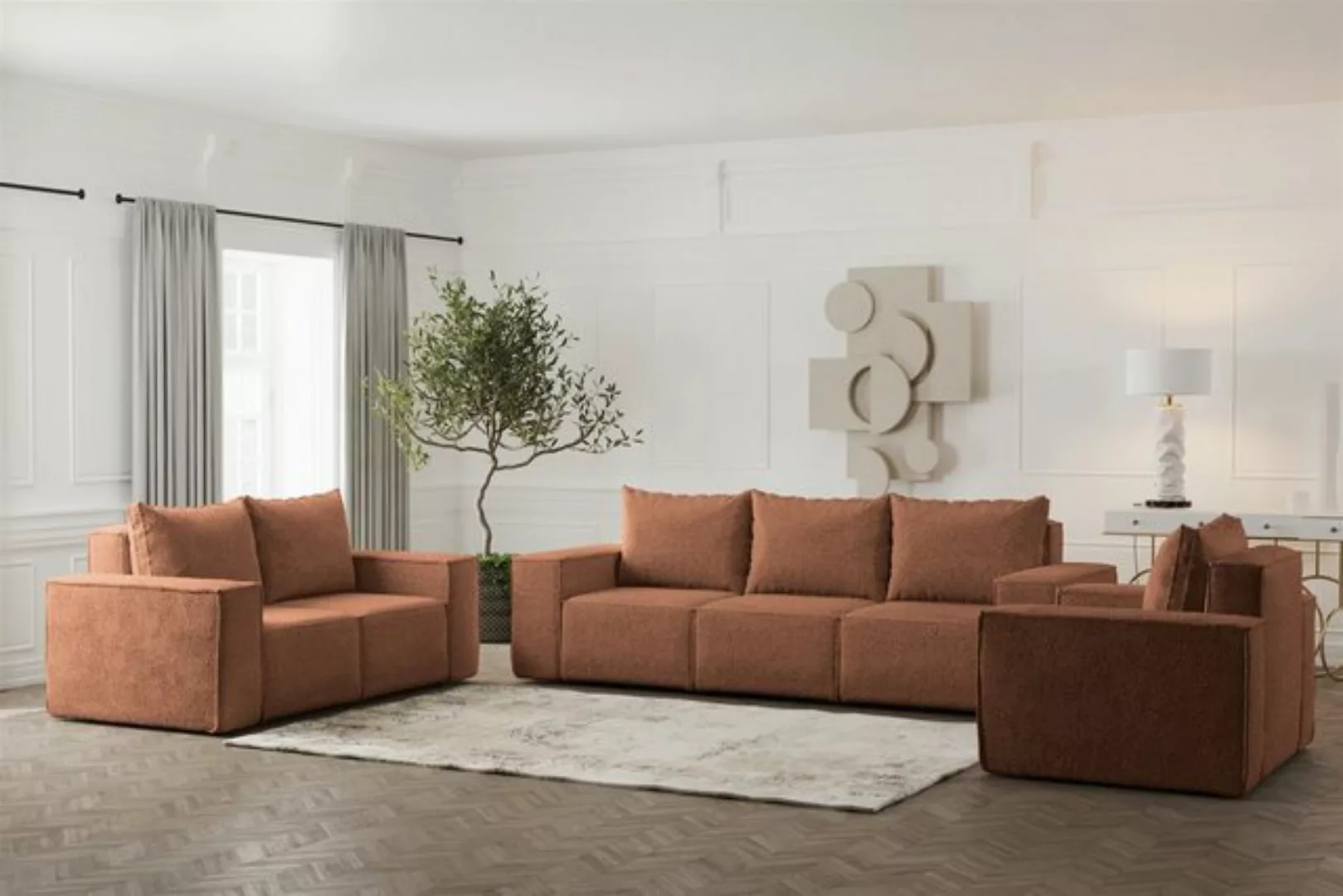 Fun Möbel Polstergarnitur Sofa-Set Designersofa ESTELLE 3-2-1 Sofagarnitur günstig online kaufen