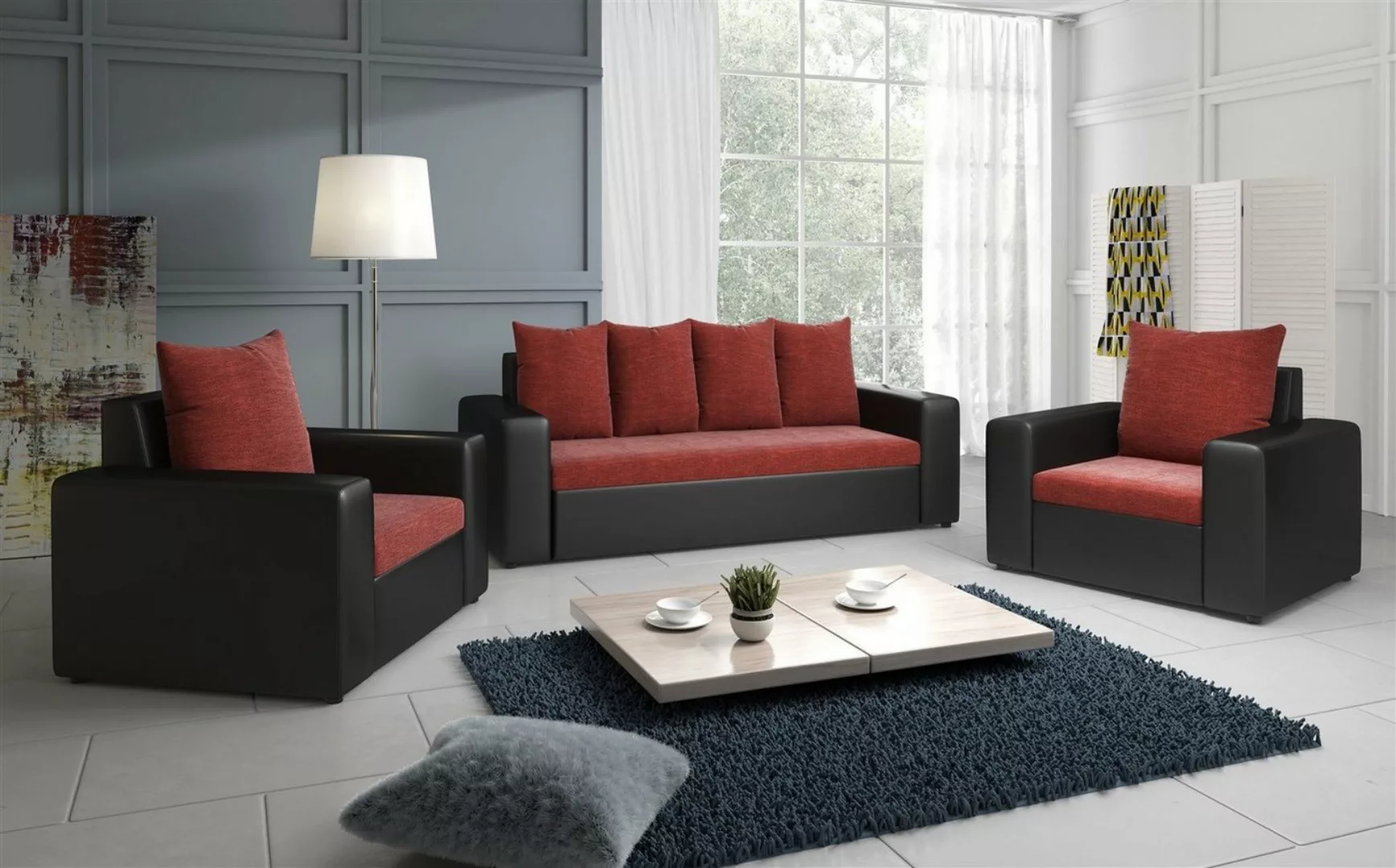 Fun Möbel Sofa Sofa-Set NINA 3-1-1 Sofagarnitur, inkl. 6 Rückenkissen, inkl günstig online kaufen