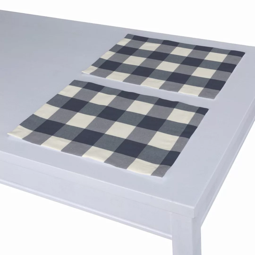 Tischset 2 Stck., weiss-dunkelblau kariert, 30 x 40 cm, Quadro (136-03) günstig online kaufen