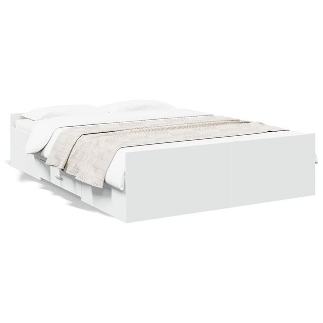 vidaXL Bett Bettgestell mit Schubladen Weiß 140x190 cm Holzwerkstoff günstig online kaufen