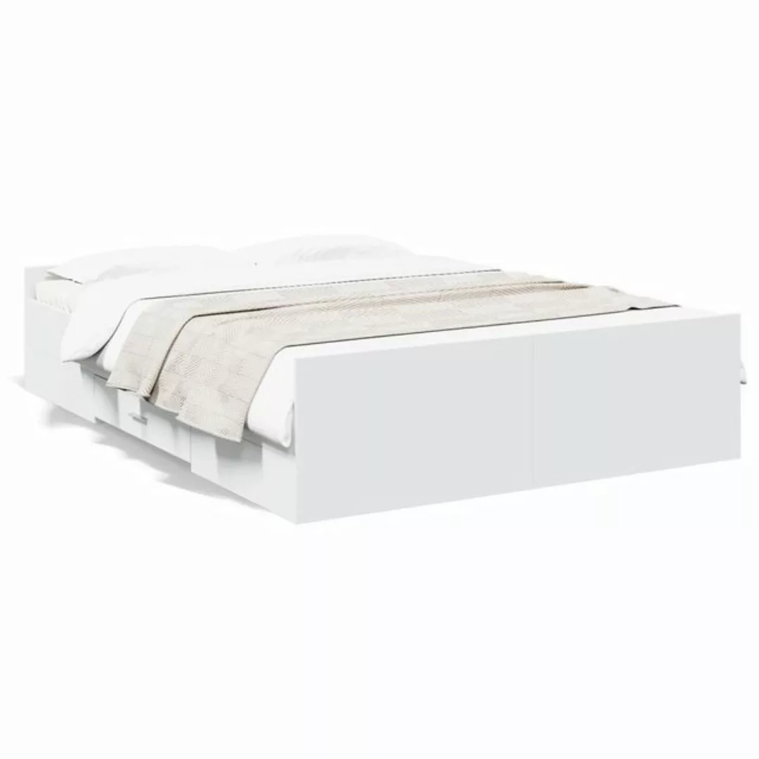 vidaXL Bett Bettgestell mit Schubladen Braun Eichen-Optik 140x190 cm günstig online kaufen