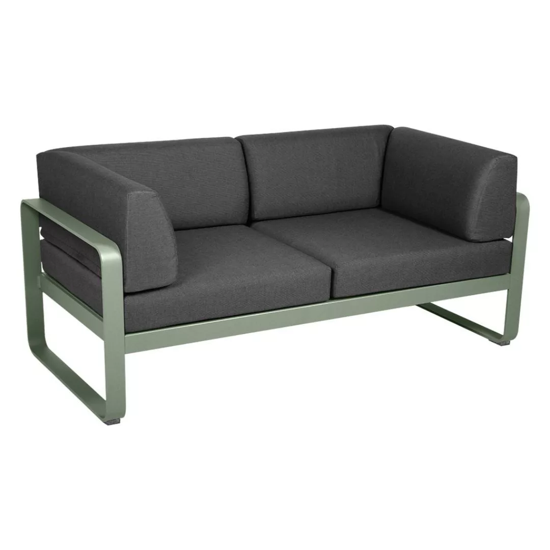 Bellevie 2-Sitzer Club Sofa 82 Kaktus A3 Graphitgrau günstig online kaufen