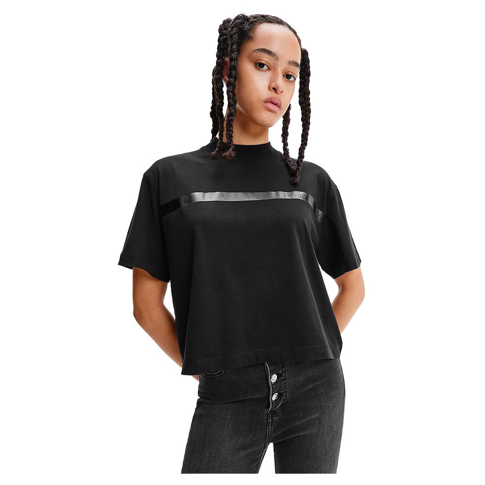 Calvin Klein Jeans Shiny Logo Blocking Kurzärmeliges T-shirt M Ck Black günstig online kaufen