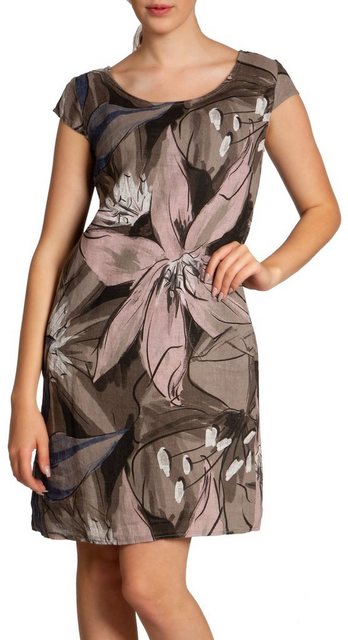 Sommerkleid SKL035 knielanges elegantes Damen Sommer Leinenkleid mit abstra günstig online kaufen