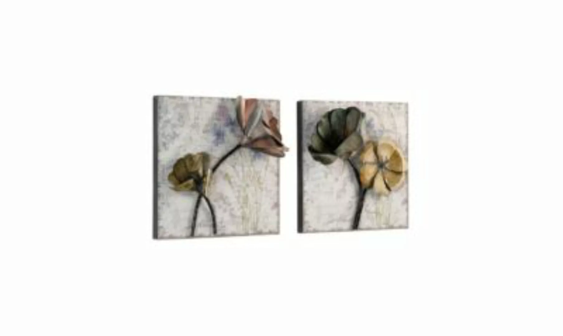 Wandbilder Blumen 2er-Set aus Metall bunt günstig online kaufen