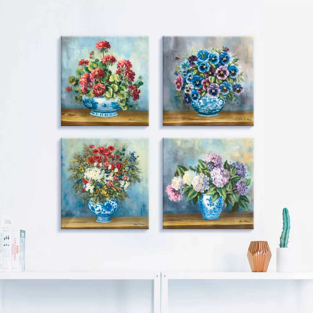 Artland Leinwandbild "Blumen Bouqets", Blumen, (4 St.), 4er Set, verschiede günstig online kaufen