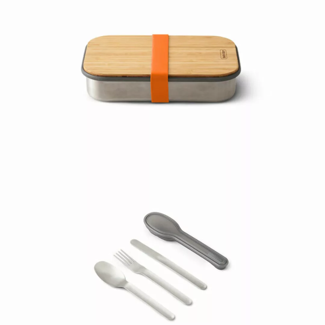 [Set] Lunchbox "Sandwich Box Small" 900ml Mit Bambusdeckel & Besteck-set Mi günstig online kaufen