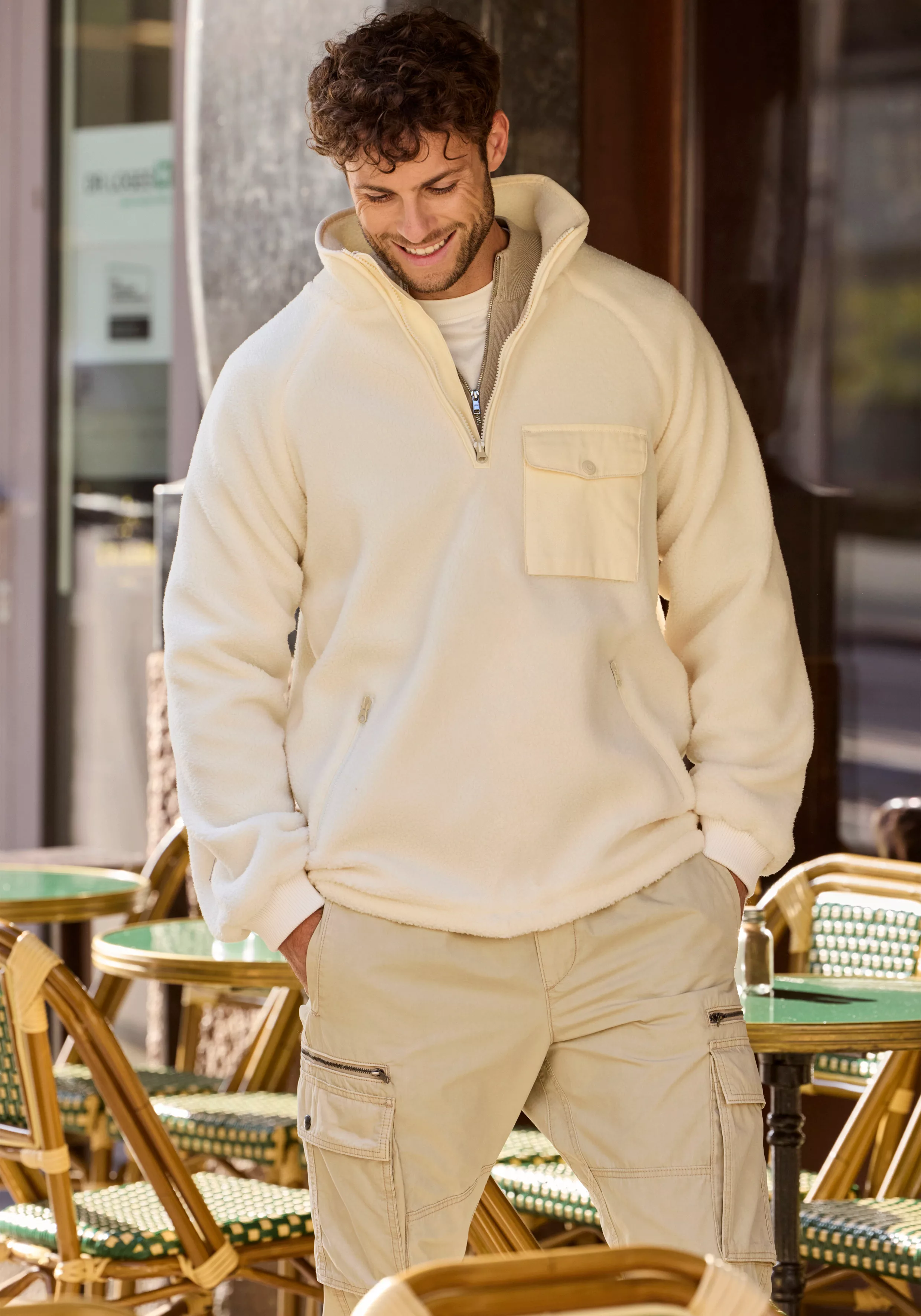 French Connection Fleecejacke, mit praktischen Reißverschlusstaschen günstig online kaufen
