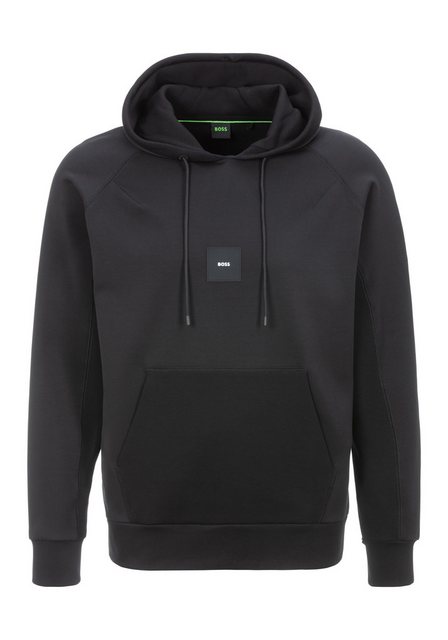 BOSS GREEN Kapuzensweatshirt Soody Rib mit Logo-Badge und Kordelzug günstig online kaufen