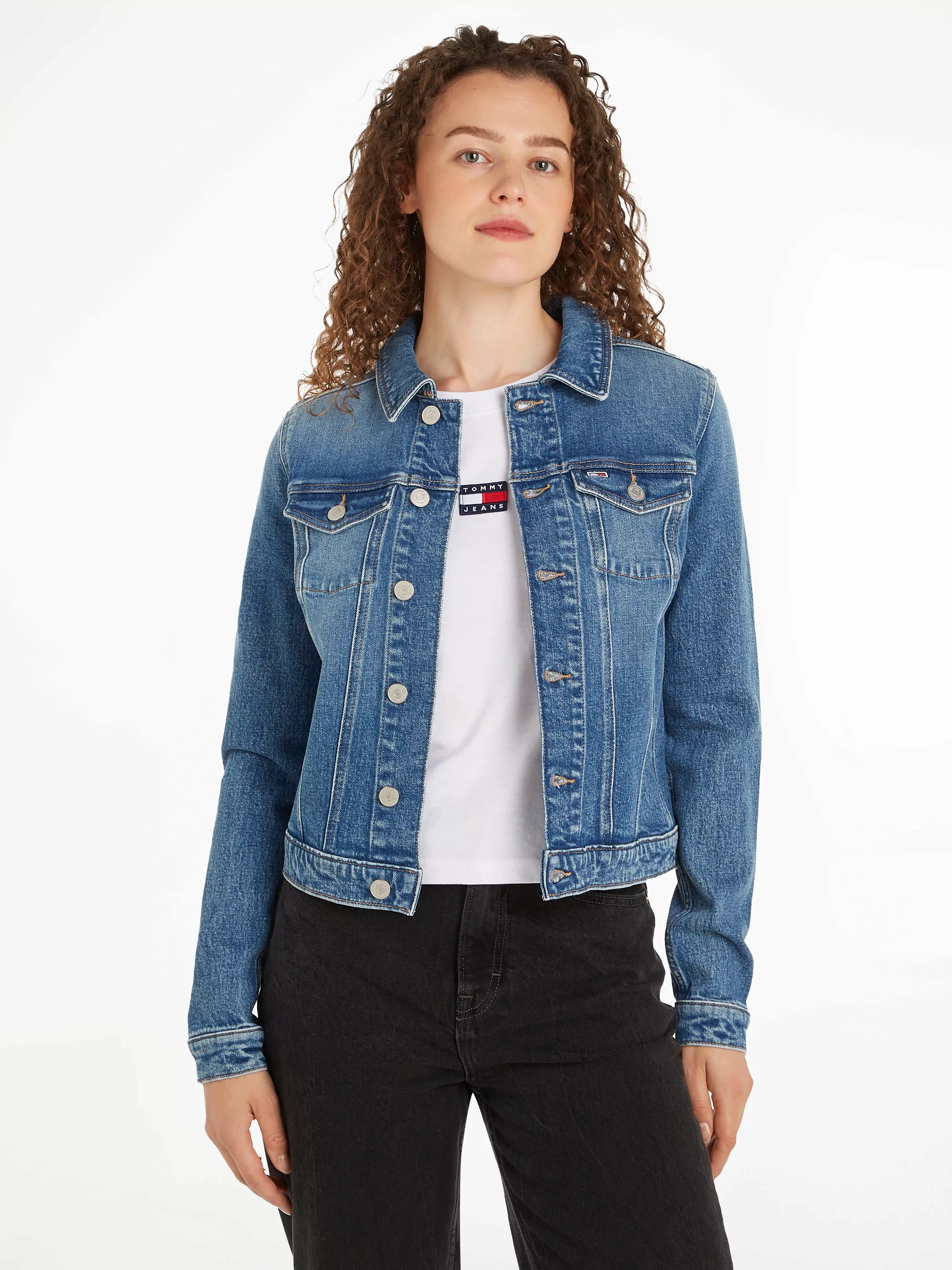 Tommy Jeans Jeansjacke "VIVIANNE SKN JACKET CH8132", mit Tommy Jeans Marken günstig online kaufen