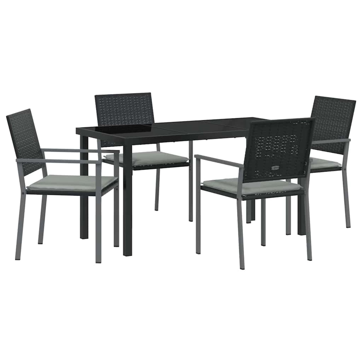 vidaXL Garten Essgruppe 5-Tlg Schwarz Poly Rattan 3379074 günstig online kaufen