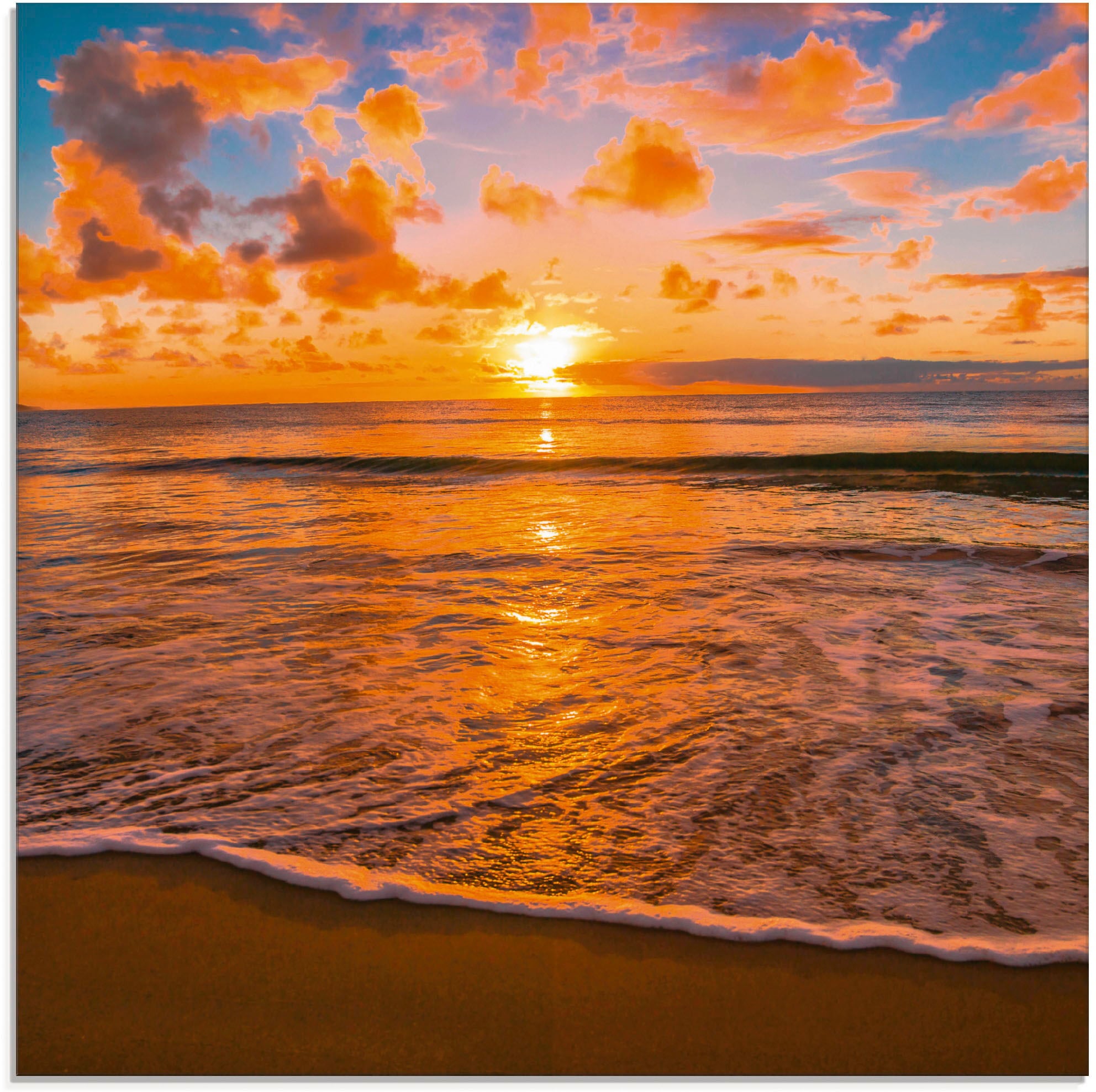 Artland Glasbild "Sonnenuntergang am Strand", Sonnenaufgang & -untergang, ( günstig online kaufen