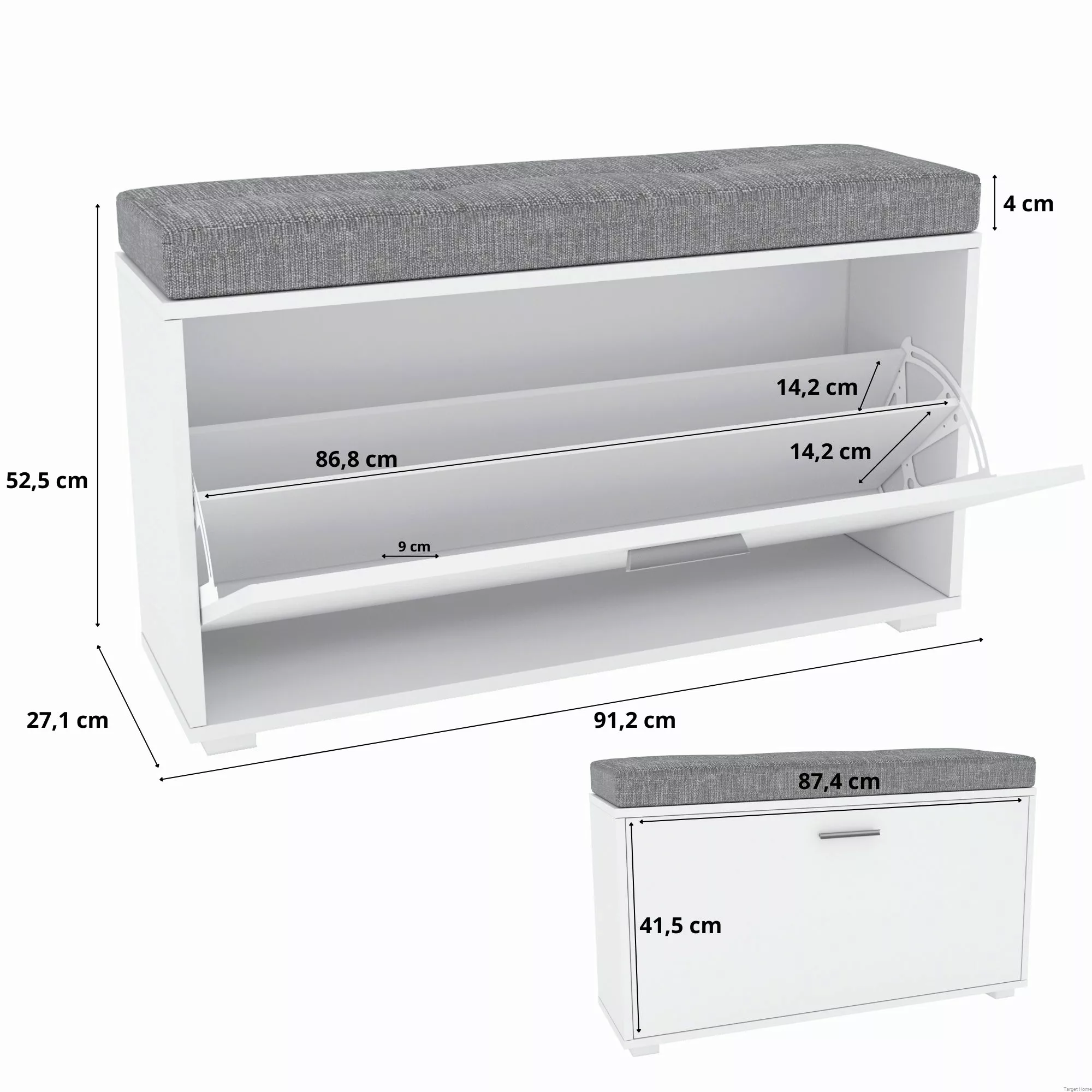 TARGET HOME Schuhbank Schuhschrank mit Sitz, günstig online kaufen