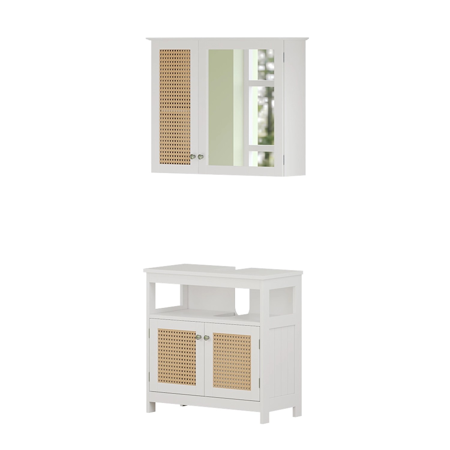 Vicco Badmöbel-Set Rosario Weiß 2 Teile günstig online kaufen