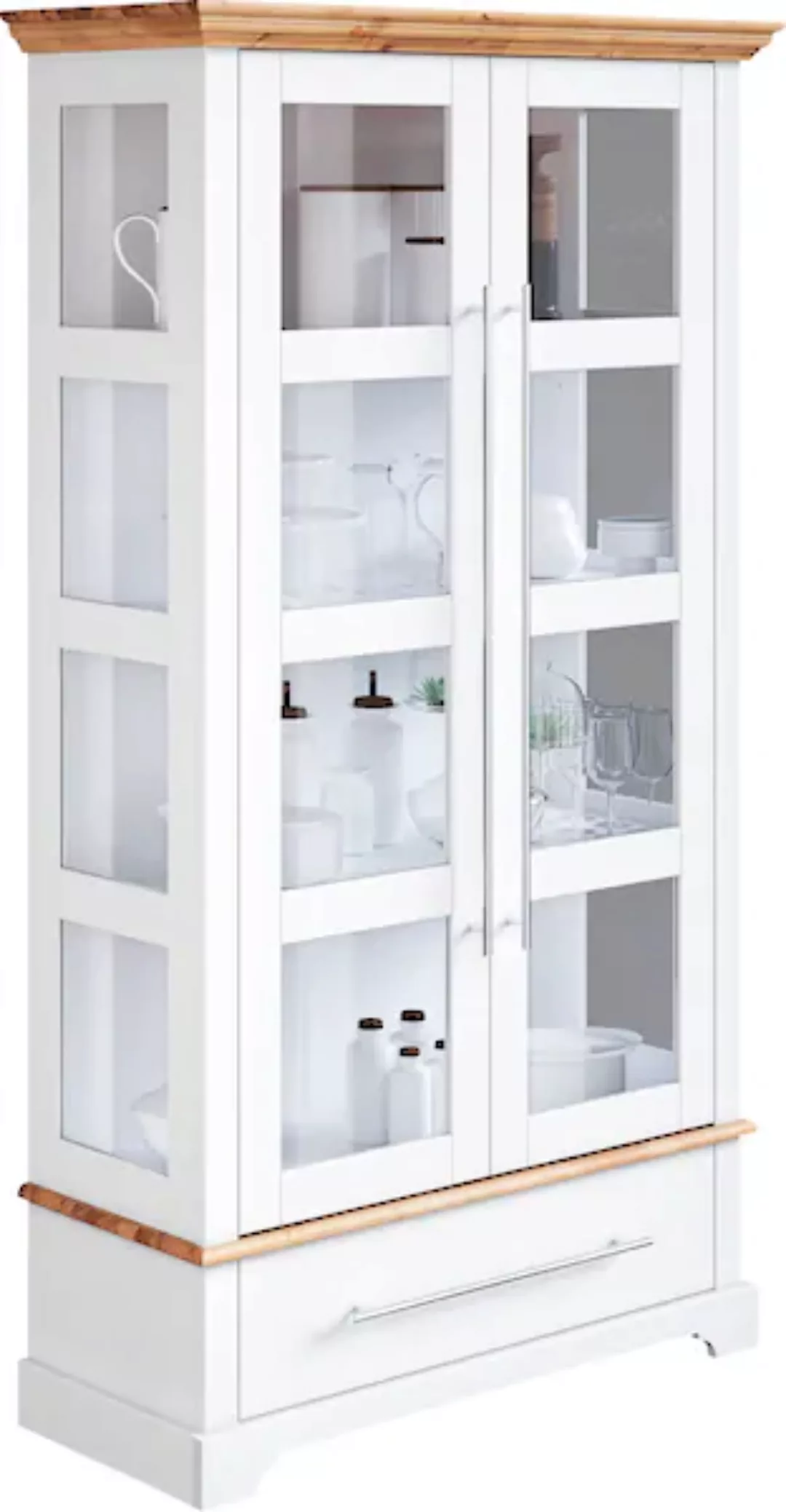 Home affaire Vitrine "Meliss", Höhe 169 cm, Breite 94 cm, 2-türig, Kiefer m günstig online kaufen