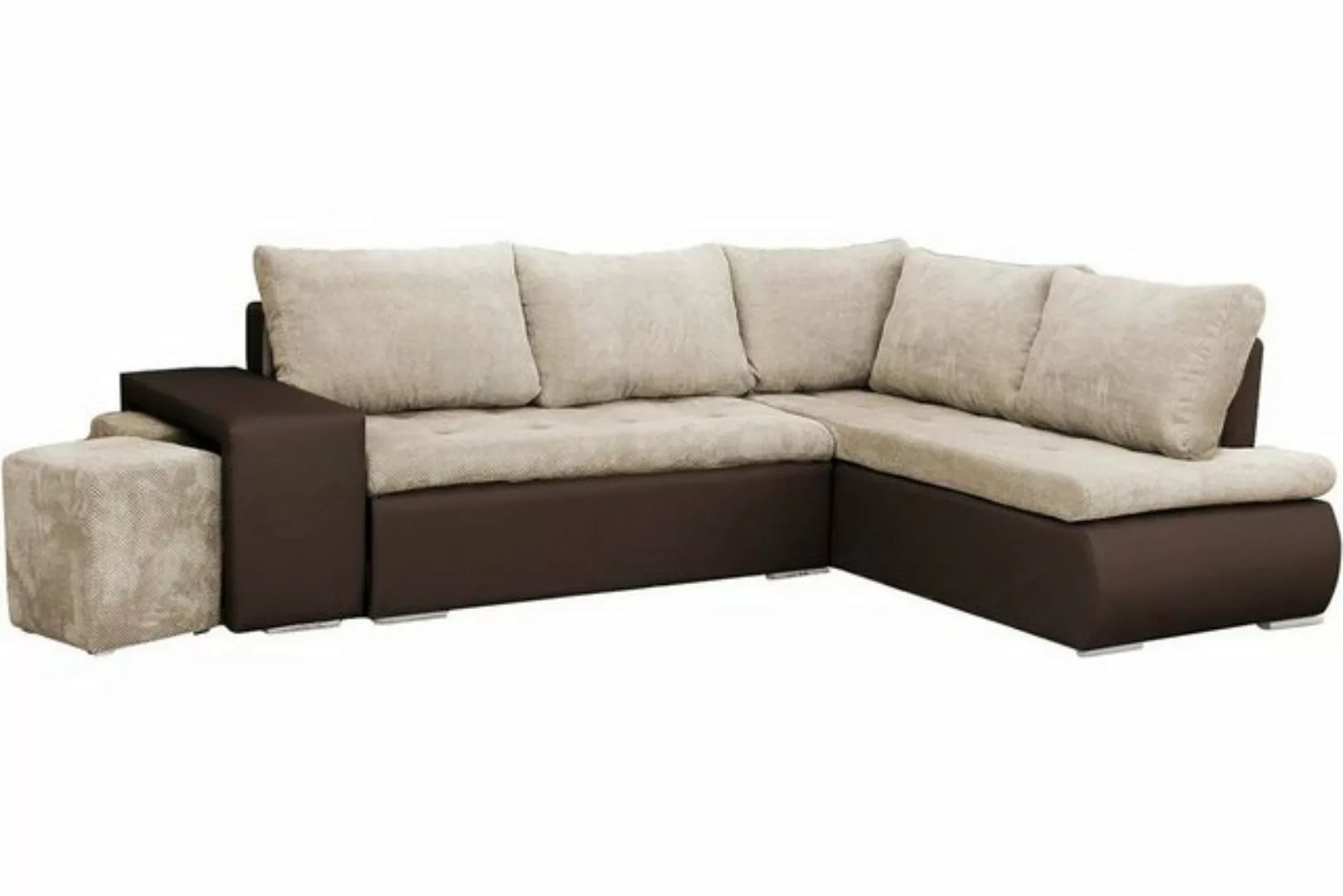 MOEBLO Ecksofa BELGRAD, Eckcouch mit Zwei Hocker Sofa Couch mit Ottomane L- günstig online kaufen