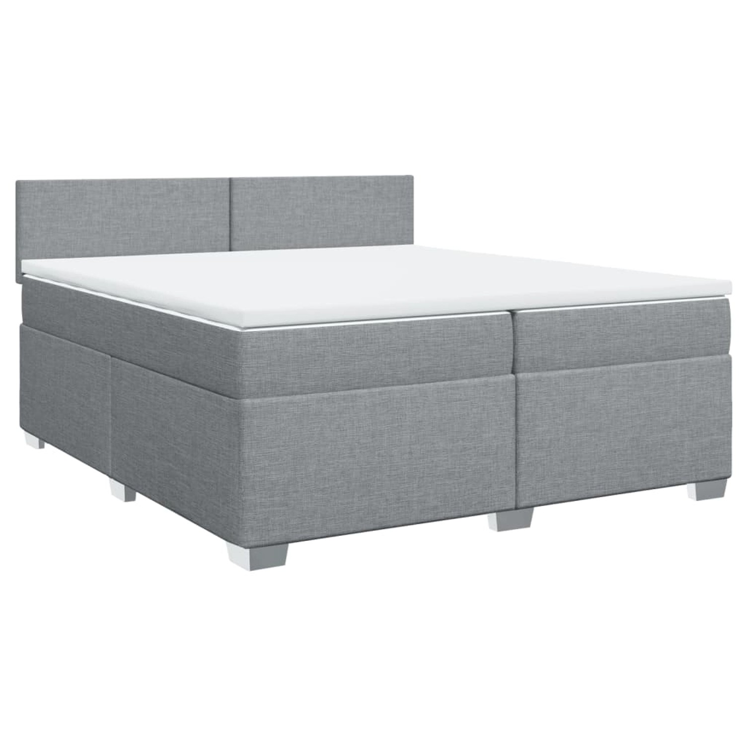 vidaXL Boxspringbett, Boxspringbett mit Matratze Hellgrau 200x200 cm Stoff günstig online kaufen