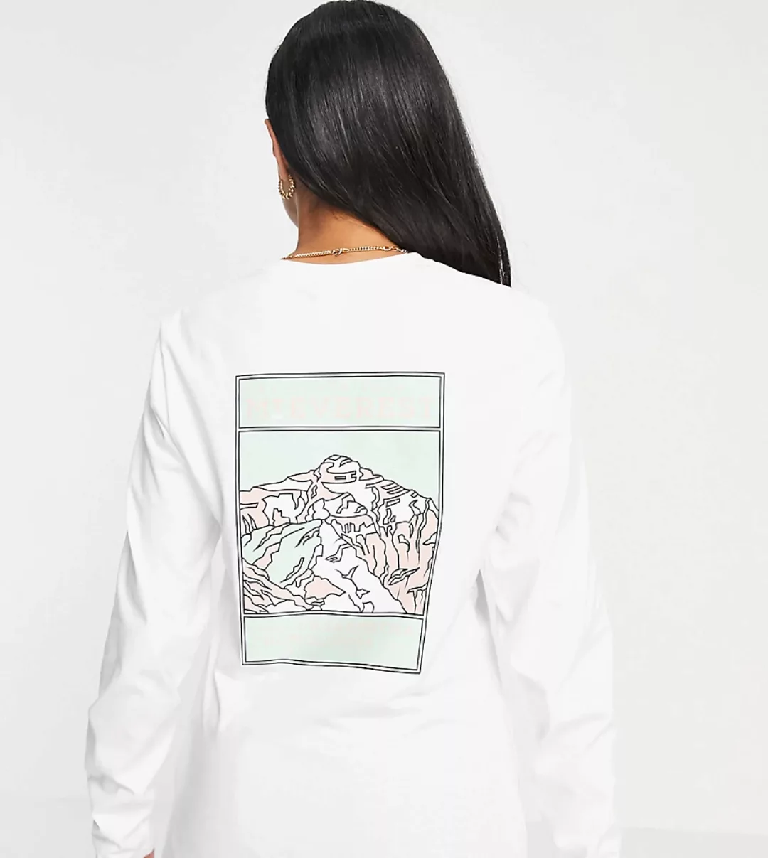 The North Face – Faces – Langärmliges Shirt in Weiß/Grün, exklusiv bei ASOS günstig online kaufen