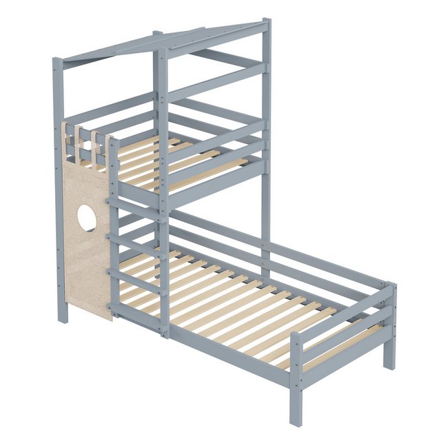 HAUSS SPLOE Kinderbett 90x200 Etagenbett mit Dach Premium Holzbett mit Latt günstig online kaufen