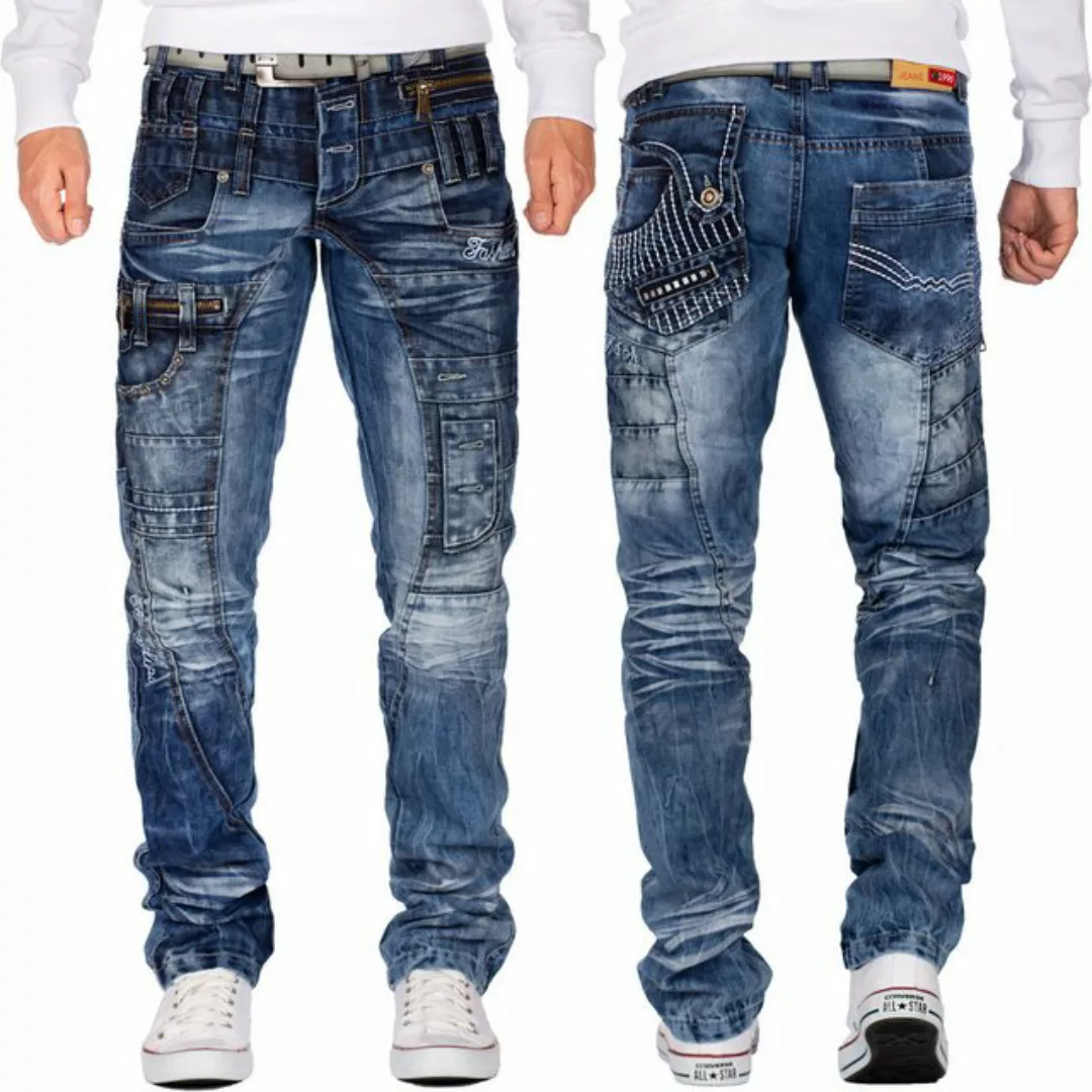 Kosmo Lupo 5-Pocket-Jeans Auffällige Herren Hose BA-KM020 W40/L34 (1-tlg) m günstig online kaufen