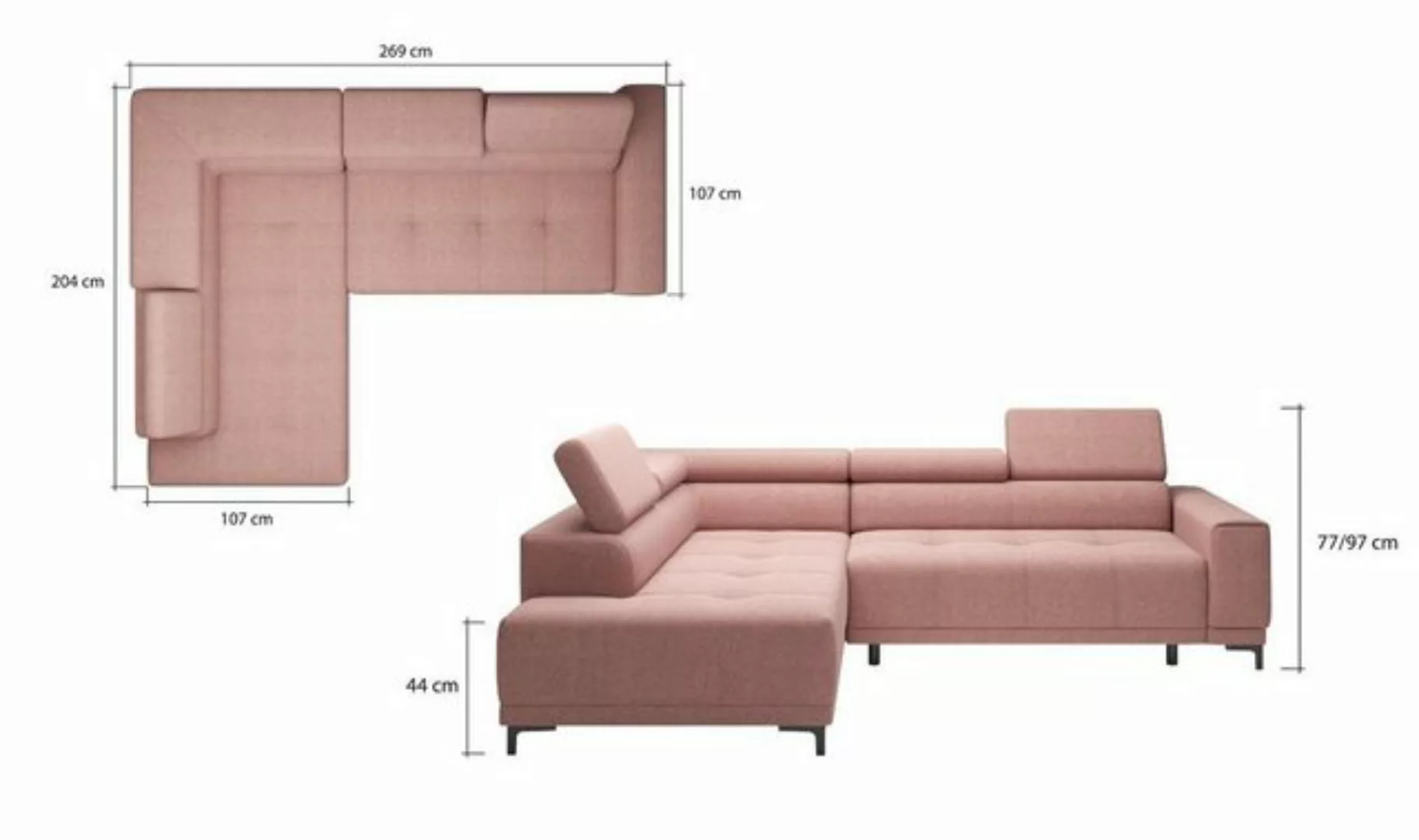 JVmoebel Ecksofa Sofa Stoffsofa Couch Wohnlandschaft Sofa Sitz Design, Made günstig online kaufen