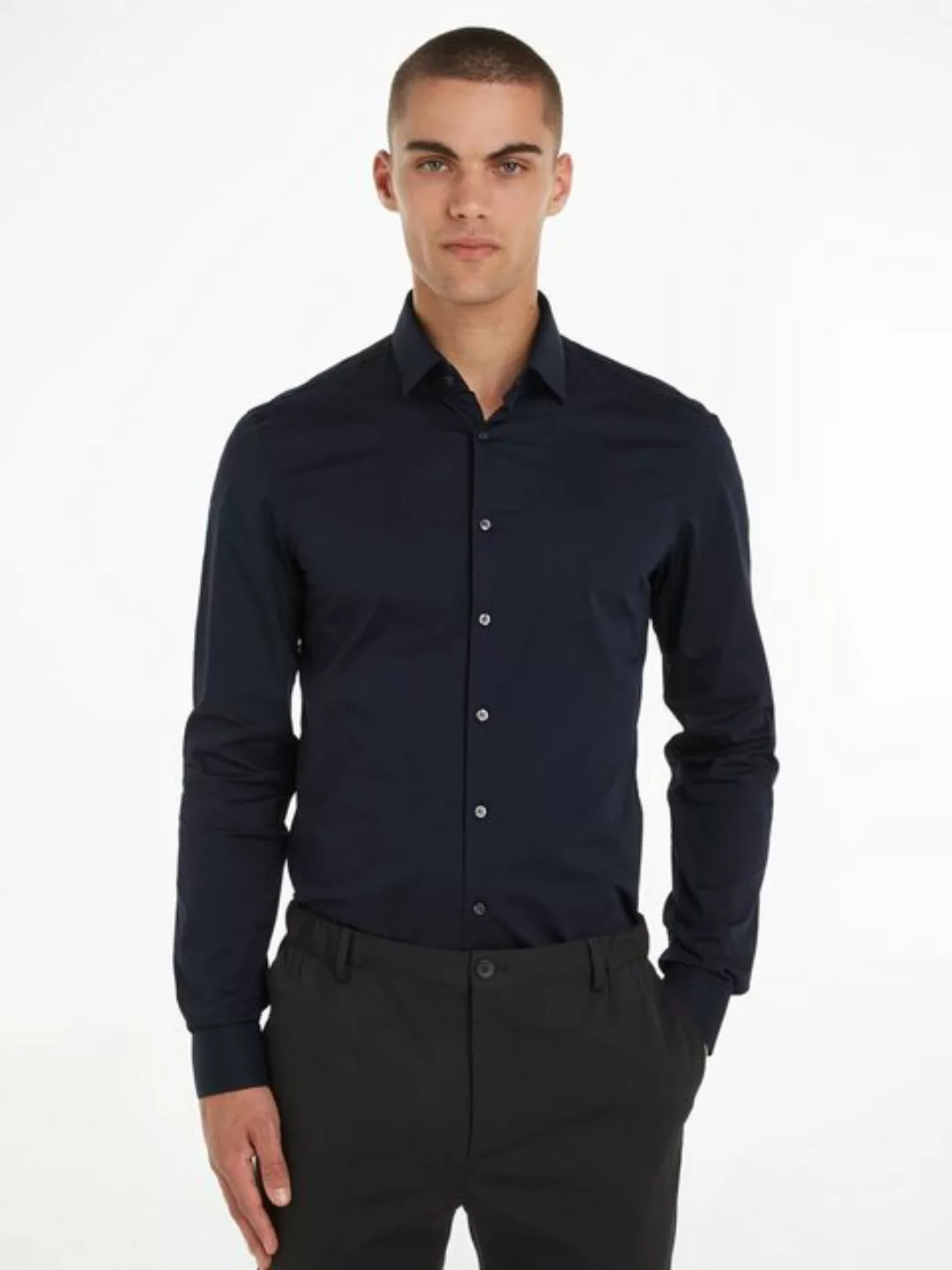 Calvin Klein Businesshemd POPLIN STRETCH SLIM SHIRT mit Kentkragen günstig online kaufen