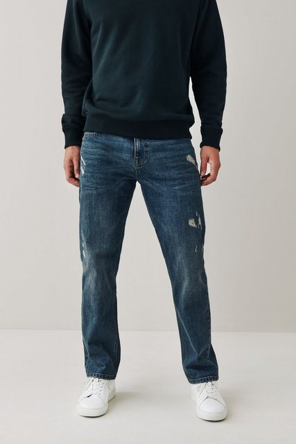 Next Straight-Jeans Straight Fit Jeans mit Rissen (1-tlg) günstig online kaufen