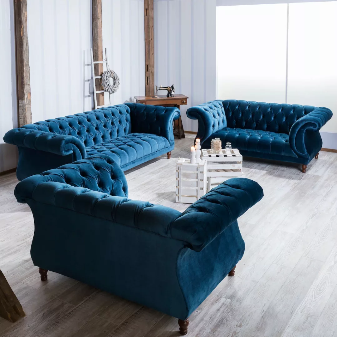 Max Winzer® Chesterfield-Sofa »Isabelle«, Knopfheftung & gedrechselten Füße günstig online kaufen