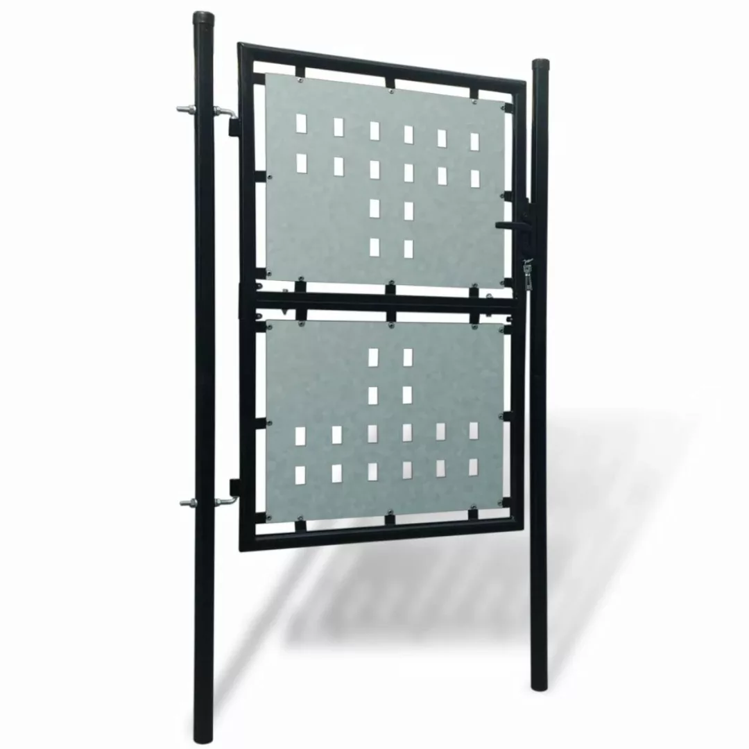 Zauntor Gartentor Einzeltor Schwarz 100 X 250 Cm günstig online kaufen